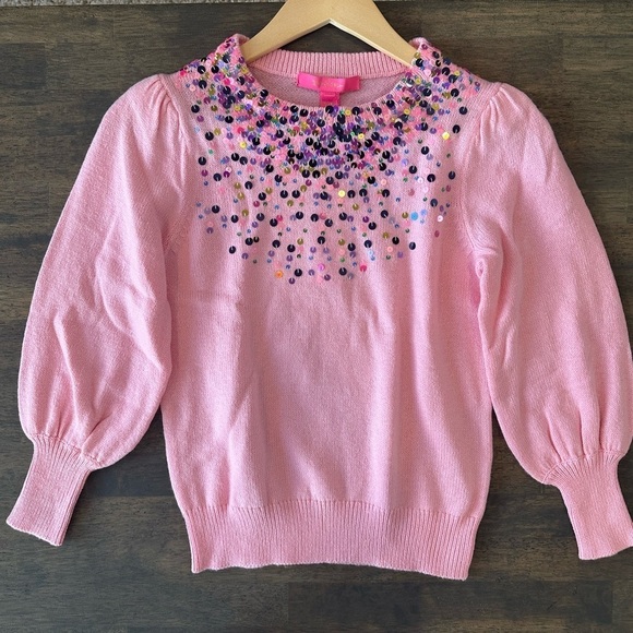 Lilly Pulitzer Pink Sequin Sweater - Picture 4 of 5